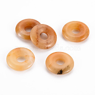 Natural Topaz Jade Pendants, Donut/Pi Disc, 18x4.5~5.5mm, Hole: 5.5mm(G-T122-66C)
