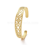 304 Stainless Steel Cuff Bangles, Hollow Witch Knot Bangles for Women, Golden, 1/4~5/8 inch(0.6~1.5cm), Inner Diameter: 2x2-1/2 inch(5x6.5cm)(BJEW-M234-02G)
