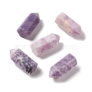 Natural Lilac Jade Sculpture Display Decoration, Healing Stone Wands, for Reiki Chakra Meditation Therapy Decos, Bullet/Hexagonal Prism, 35~37x17~17.5x15~16mm(G-A205-27B)
