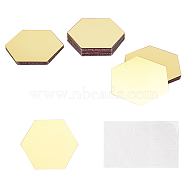 Acrylic Hexagon Mirror Wall Decor, with Adhesive Tape, for Wall Ornament Bedroom Living Room Decoration, Gold, 82.5x95x0.7mm, 12pcs/set(DIY-WH0221-30B)