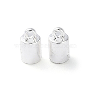 Alloy Cord End, Long-Lasting Plated, Column, Silver, 9.5x5.5mm, Hole: 1.4mm, Inner Diameter: 4mm(PALLOY-F309-46S)