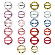 22pcs 22 Colors Resin Buckles Sets, for Webbing, Strapping Bags, Garment Accessories, Flat Round, Mixed Color, 35.5~42x4~4.4mm, 1pc/color(RESI-NB0001-94)