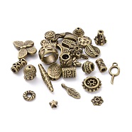 Tibetan Style Alloy Beads, Mixed Shapes, Antique Bronze, 4~22x4~22x2~8mm, Hole: 1~5mm(PALLOY-XCP0005-03AB)