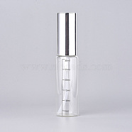 Glass Graduated Spray Bottles, with Fine Mist Sprayer & Dust Cap, Refillable Bottle, Silver, 11.6x2.7cm, Capacity: 30ml(MRMJ-WH0059-89A)