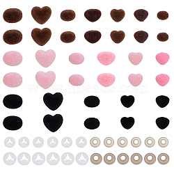 Plastic Flocky Craft Nose, Mixed Color, 9~21mm(DIY-GA0008-72)