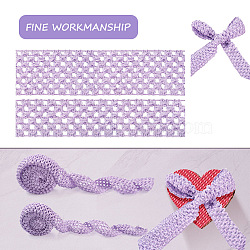 2 Rolls 2 Sizes Polyester Elastic Ribbon, for Hair Band Making, Lilac, 1roll/style(EW-TA0001-02E)