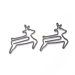 Christmas Reindeer/Stag Shape Iron Paperclips, Cute Paper Clips, Funny Bookmark Marking Clips, Antique Bronze, 53x54x1.2mm(TOOL-K006-22AB)