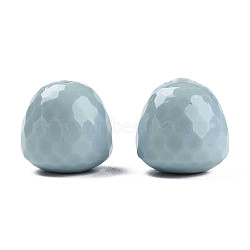 Opaque Acrylic Beads, Faceted, Teardrop, Prussian Blue, 15x14.5mm, Hole: 2mm, about 243pcs/500g(MACR-S373-10A-A04)