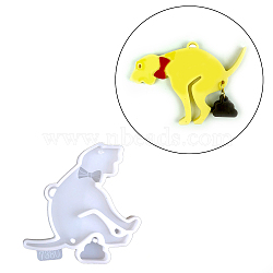 DIY Christmas Theme Pendant Food Grade Silicone Molds, Resin Casting Molds, for UV Resin, Epoxy Resin Jewelry Making, Dog, 95x92x9mm(XMAS-PW0001-013B)