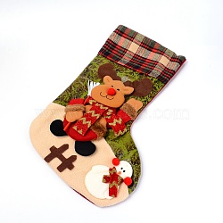 Christmas Socks Gift Bags, for Christmas Decorations, Christmas Reindeer/Stag, Colorful, 470x290x33mm(HJEW-SZC0003-01B)
