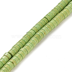 Synthetic Turquoise Beads Strands, Disc, Dyed, Heishi Beads, Yellow Green, 4.5x2.5mm, Hole: 1.2mm, about 158pcs/strand, 15.28 inch(38.8cm)(G-C101-K01-01B)