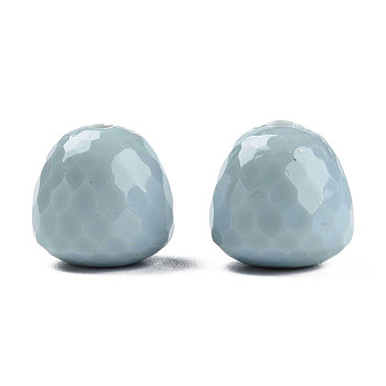 Opaque Acrylic Beads, Faceted, Teardrop, Prussian Blue, 15x14.5mm, Hole: 2mm, about 243pcs/500g