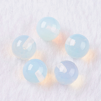 Opalite Beads, Half Drilled, Round, 8mm, Hole: 1mm