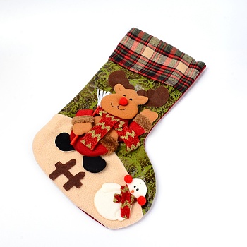 Christmas Socks Gift Bags, for Christmas Decorations, Christmas Reindeer/Stag, Colorful, 470x290x33mm