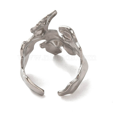 304 Stainless Steel Open Cuff Ring(RJEW-C068-05C-P)-3