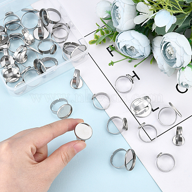 48Pcs 8 Style Adjustable 304 Stainless Steel Finger Rings Components(STAS-DC0004-37)-2
