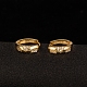 Real 18K Gold Plated Ring Brass Rhinestone Huggie Hoop Earrings(EJEW-EE0001-114)-3