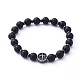Natural Black Agate Beads Stretch Bracelets(X-BJEW-JB05233)-1