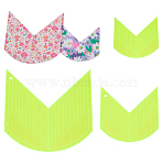 3Pcs Acrylic Multifunction Rulers, Tailor Sewing Ruler, Letter V, Green Yellow, 100~200x101.5~203.5x2.5mm, Hole: 5mm(DIY-WH0349-411)