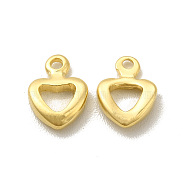 Brass Charms, Cadmium Free & Lead Free, Long-Lasting Plated, Heart Charm, Real 24K Gold Plated, 7.5x5.5x1.5mm, Hole: 1mm(KK-H442-10G)