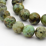 Round Natural African Turquoise(Jasper) Bead Strands, 6mm, Hole: 0.8mm, about 66pcs/strand, 16 inch(G-D626-6mm)