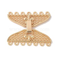 Brass Snap Clasps, Real 18K Gold Plated, 28x33.5x4mm, Hole: 1.5mm(KK-U052-26G)