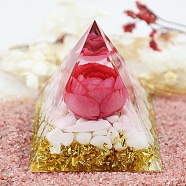 Orgonite Pyramid Resin Energy Generators, Gemstone Chips Inside for Home Office Desk Decoration, Red, 50mm(PW-WG42768-06)
