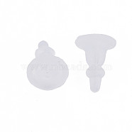 Silicone Ear Nuts, Earring Backs, for Stud Earring Making, Clear, 11x8x8mm, Hole: 0.7mm(SIL-N004-09-A01)