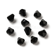 Glass Imitation Austrian Crystal Beads, Faceted, Diamond, Black, 8x7.5mm, Hole: 0.9mm(GLAA-H024-13A-21)