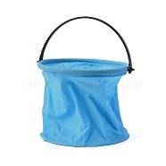 Rubber Foldable Water Bucket, for Painting Pen Tool Cleanout, Deep Sky Blue, 14.5x16x1.3cm(AJEW-H118-01B)