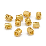 Alloy Hollow Pendant Beads, Barrel with Letter, Matte Gold Color, Letter.O, 6.5x5mm, Hole: 3.5mm(PALLOY-P242-01MG-O)