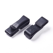 Plastic Webbing Ending Clips, Quick Slip Keeper Connect Buckles, for Backpack Adjusting Strap, Black, 37x10.7x12.2mm, Hole: 2~3x32.6mm(KY-WH0051-24C)