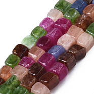 Natural Quartz Beads Strands, Dyed, Cube, Mixed Color, 6.5~10.5x6.5~8x6~8mm, Hole: 1mm, about 50~51pcs/Strand, 14.88 inch~15.04 inch(37.8cm~38.2cm)(G-S359-365D)