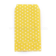 Kraft Paper Bags, No Handles, Storage Bags, White Polka Dot Pattern, Wedding Party Birthday Gift Bag, Yellow, 15x8.3x0.02cm(CARB-I001-04A)