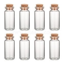 Glass Jar Bead Containers, with Cork Stopper, Wishing Bottle, Clear, 22x62mm, Bottleneck: 15mm in diameter, Capacity: 15ml(0.5 fl. oz)(X-CON-Q004)