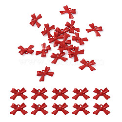 Spray Painted Enamel Pendants, Bowknot, Red, 10x15x3mm, Hole: 1.2mm(ENAM-TAC0005-04D)