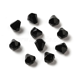 Glass K9 Glass, Imitation Austrian Crystal Beads, Faceted, Diamond, Black, 8x7.5mm, Hole: 0.9mm(GLAA-H024-13A-21)