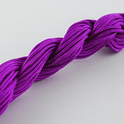 Nylon Thread, Nylon Jewelry Cord for Custom Woven Bracelets Making, Dark Violet, 1mm, about 26m/bundle, 10bundles/bag, about 284.34 Yards(260m)/Bag.(NWIR-R002-1mm-25)