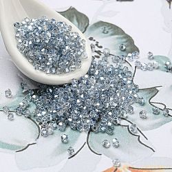 Transparent Electroplate Glass Beads, Faceted, Pearl Luster Plated, Bicone, Light Steel Blue, 2x2mm, Hole: 0.7mm, about 720pcs/bag(EGLA-M030-02A-PL02)