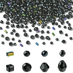 8 Strands 8 Styles Glass Bead Strands, Faceted, Mixed Styles, Black, 4~8x2.5~6x2.5~6mm, Hole: 0.4~1.2mm
(GLAA-YW0004-44F)