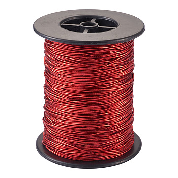 Round Elastic Cord, with Rubber inside, Red, 1mm, about 100m/roll