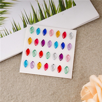 Self Adhesive Acrylic Rhinestone Stickers, for DIY Scrapbooking and Craft Decoration, Horse Eye, 12x6mm