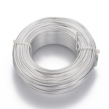 Round Aluminum Wire, Bendable Metal Craft Wire, for DIY Jewelry Craft Making, Silver, 9 Gauge, 3mm, about 65.62 Feet(20m)/500g