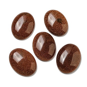 Synthetic Goldstone Cabochons, Oval, 30x21.5~22x5~8.5mm