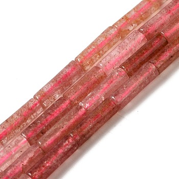Natural Strawberry Quartz  Beads Strands, Column, 13.5~14x4~4.5mm, Hole: 1.2mm, about 28pcs/strand, 15.16''(38.5cm)