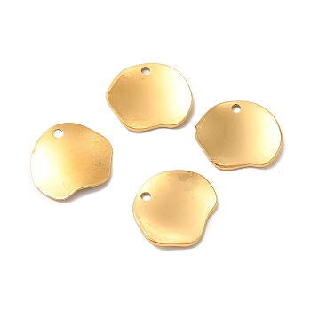 Vacuum Plating 304 Stainless Steel Pendants, Golden, 15x17x1mm, Hole: 2mm