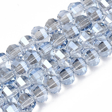 Light Steel Blue Round Glass Beads