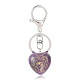 Natural Amethyst Heart with Eye of Horus Keychain(PW-WG82166-04)-1