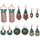 6 paires 6 boucles d'oreilles pendantes en alliage de style ethnique avec épingles en fer(EJEW-AN0004-48)-1