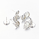 Brass Stud Earring Settings(IFIN-Q006-S-NF)-1